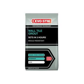 EVO-STIK 30812723 Wall Tile Grout Mould Resistant White 1.5kg EVO478718