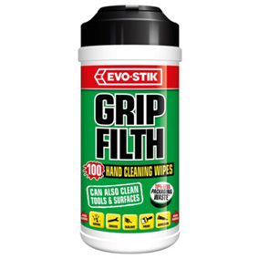 Evo-Stik Grip Filth Hand Tool Surface Cleaning Wipes 100 Per Pack (2 Packs)