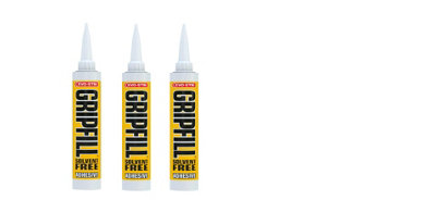 Evo-Stik Gripfill Gap Filling Solvent Free Cartridge 350ml Pack of 3