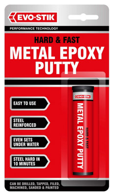 Evo-Stik Hard And Fast Metal Epoxy Putty 50g (2 Packs)