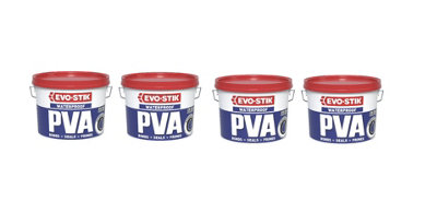 Evo-Stik Waterproof PVA Woodworking 2.5L Pack of 4