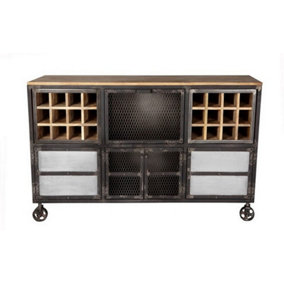 Evoke Bar Cabinet - Metal/Wood - L40 x W150 x H92 cm