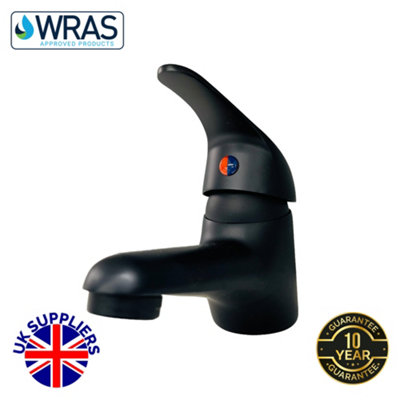 Evole Contract Black Basin Monobloc Mixer Tap with Click Clack Waste