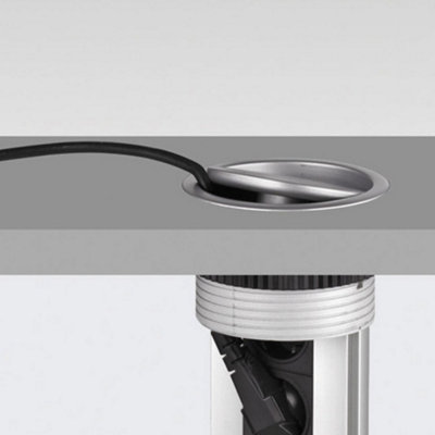 EVOline Port in Black, 3 UK Sockets, USB A/C, Pop Up Socket