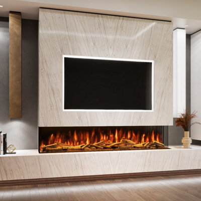 Evolution Fires Advance 2000 Media Wall Electric Fire, 3-Sided Glass ...