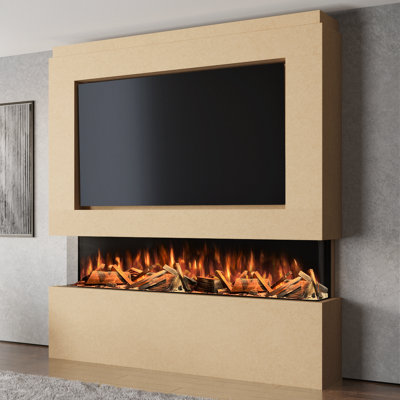 Evolution Fires Pre-Built Media Wall Package 12, 1300mm Advance 3-Sided ...