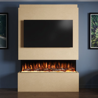 Evolution Fires Pre-Built Media Wall Package 19, 50 Inch Spectrum 3 ...