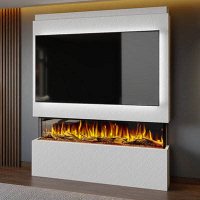 Evolution Fires Pre-Built Media Wall Package 20 and 60 Inch 3-Sided ...