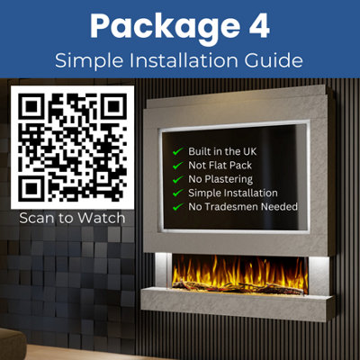 Evolution Fires Pre-Built Media Wall Package 4 with 44 Inch 3-Sided ...