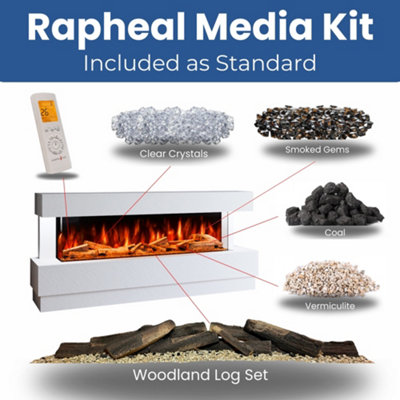Evolution Fires Raphael 77 Inch Fireplace Suite, Includes Advance 1500 ...