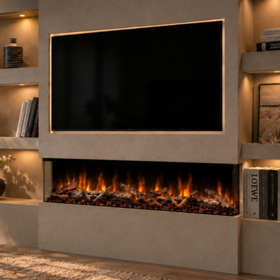 Evolution Fires Spectrum 50 Inch 3-Sided Media Wall Electric Fire ...