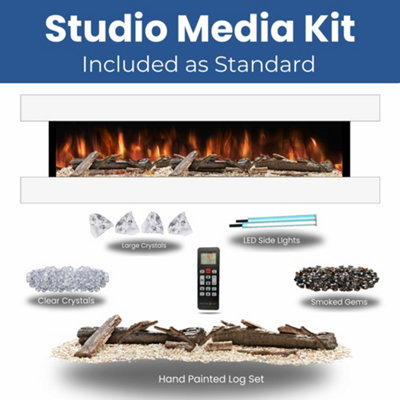 Evolution Fires Studio 7 - 84 Inch Wall Mounted Electric Fire, Fully ...