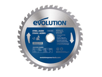 Evolution Mild Steel Cutting Mitre Saw Blade 185 x 20mm x 40T DIY