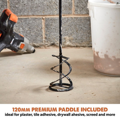 Evolution R120MXR-Li Cordless 18v Li-Ion EXT Mixer With 120mm Multi-Mix Paddle