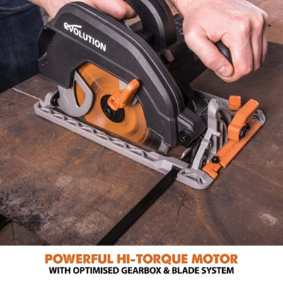 Evolution R185CCSX 185mm Circular Saw With TCT Multi Material Cutting Blade 230V
