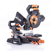 Evolution R185SMS+ 185mm Sliding Compound Mitre Saw With TCT Multi-Material Cutting Blade (110V)