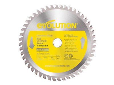 Evolution S185TCT-48CS Stainless Steel Cutting Circular Saw Blade 185 x ...