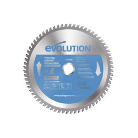 Evolution Thin Steel Cutting Mitre Saw Blade 185 x 25.4mm x 68T