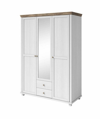 Evora 19 Hinged Wardrobe - Oak Lefkas & Abisko Ash Finish with Spacious Storage - W1540mm x H2160mm x D620mm