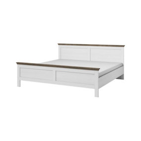 Evora 32 EU Super King Size Bed Frame W1910mm H890mm D2110mm - Abisko Ash & Oak Lefkas, Modern Elegance