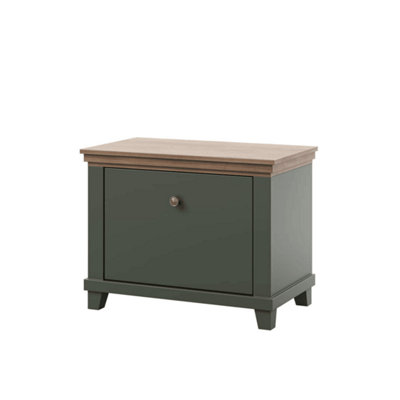 Evora 38 Shoe Cabinet in Green & Oak Lefkas - W710mm H550mm D420mm, Modern and Practical