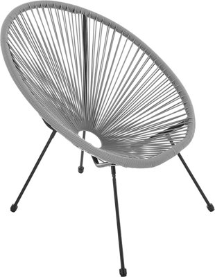 EVRE 2 Seat Grey Goa Acapulco Styled Garden Furniture Set for Bistro Patio Indoor Outdoor Balcony Garden Terrace - 3