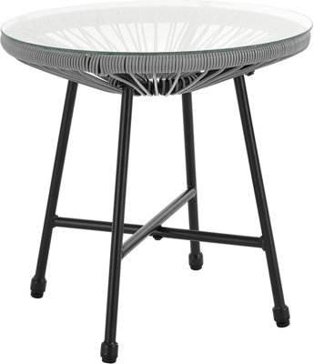 EVRE 2 Seat Grey Goa Acapulco Styled Garden Furniture Set for Bistro Patio Indoor Outdoor Balcony Garden Terrace - 5