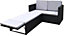 EVRE 2 Seat Rattan Garden Love Bed Furniture Set - Black for Patio Conservatory