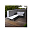 EVRE 2 Seat Rattan Garden Love Bed Furniture Set - Black for Patio Conservatory
