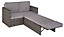EVRE 2 Seater Outdoor Rattan Garden Love Bed Furniture Set- Grey for Patio Conservatory