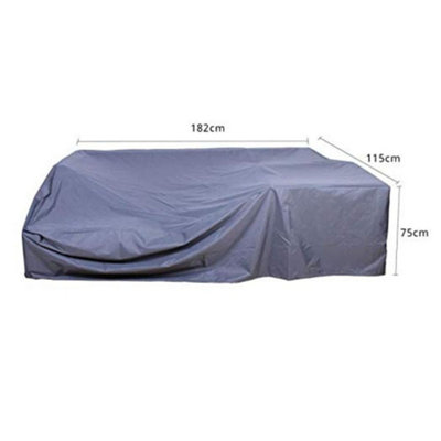 EVRE 2 Seater Outdoor Rattan Garden Love Bed Furniture Set Grey with Weatherproof Cover (ORDER BY 4 PM FOR FREE NEXT DAY DELIVERY) - 7