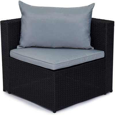 EVRE 4 Seat Black Outdoor Rattan Garden Furniture Sofa Set & Coffee Table - Malaga for Conservatories Patios - 8