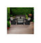 EVRE 4 Seater Black Rattan Garden Furniture Sofa Armchair Set - Roma with Coffee Table