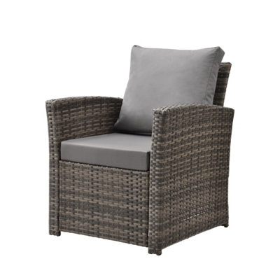 EVRE 4 Seater Cedar Brown Rattan Garden Furniture Sofa Armchair Set - Roma with Coffee Table - 3