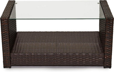 EVRE 4 Seater Rattan Garden Furniture Sofa Armchair Set -Roma with Coffee Table and Weather Proof Cover - 9