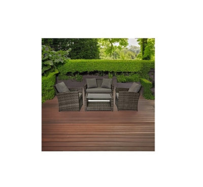 EVRE 4 Seater Rattan Garden Furniture Sofa Armchair Set - Roma with Weatherproof Cover - 3