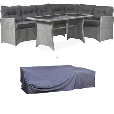 EVRE 6 Seat Garden Furniture Set PE Rattan Milan Corner Garden Sofa