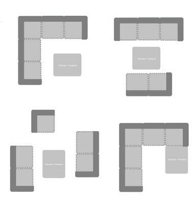 EVRE 6 Seat Grey Rattan Outdoor Garden Furniture Sofa Set - Monaco with Coffee Table and Weatherproof Cover - 6