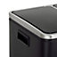 EVRE 60L Recycling Stainless Steel Waste Bin Black 2 Removable Compartment with Pedal Soft Close and Non Slip Base