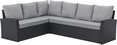EVRE 9 Seat Marylin Corner Sofa & Dining Rattan Garden Furniture Set for Indoor Outdoor Patios Gardens Conservatories Black - 3