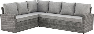 EVRE 9 Seat Marylin Corner Sofa & Dining Rattan Garden Furniture Set for Indoor Outdoor Patios Gardens Conservatories Grey - 3