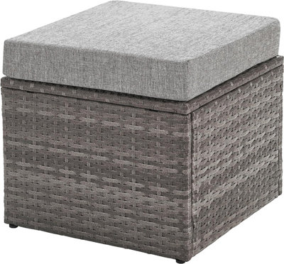 EVRE 9 Seat Marylin Corner Sofa & Dining Rattan Garden Furniture Set for Indoor Outdoor Patios Gardens Conservatories Grey - 4