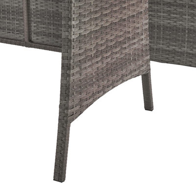 EVRE 9 Seat Marylin Corner Sofa & Dining Rattan Garden Furniture Set for Indoor Outdoor Patios Gardens Conservatories Grey - 8