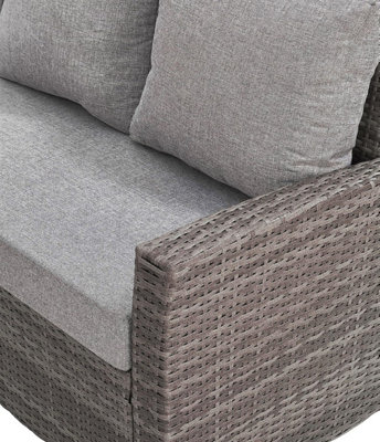 EVRE 9 Seat Marylin Corner Sofa & Dining Rattan Garden Furniture Set for Indoor Outdoor Patios Gardens Conservatories Grey - 9