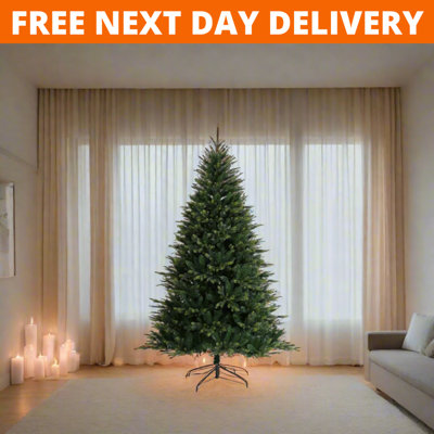 EVRE Artificial Christmas Tree 5 Ft or 151 CM Green Bushy Style with 500 PE PVC Branch Tips & Foldable Strong Metal Stand