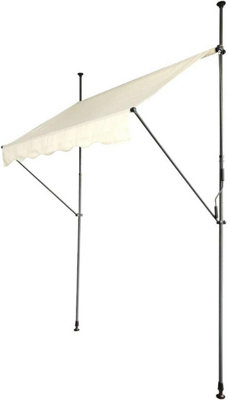 EVRE Balcony 3 x 1.2m Manual Adjustable Clamp Awning  Sun Shade Shelter Anti-UV, Waterproof - Beige