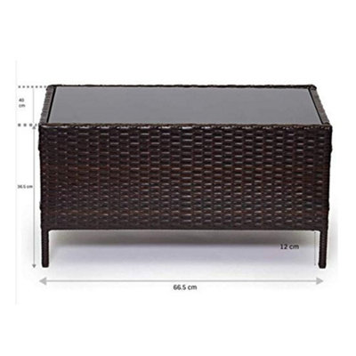 EVRE Black Rattan Garden Furniture Set Patio Conservatory Balcony Outdoor 4 Seater (ORDER BY 4 PM FOR FREE NEXT DAY DELIVERY) - 3