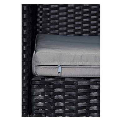 EVRE Black Rattan Garden Furniture Set Patio Conservatory Balcony Outdoor 4 Seater (ORDER BY 4 PM FOR FREE NEXT DAY DELIVERY) - 4