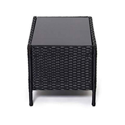 EVRE Black Rattan Garden Furniture Set Patio Conservatory Balcony Outdoor 4 Seater (ORDER BY 4 PM FOR FREE NEXT DAY DELIVERY) - 5