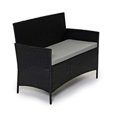 EVRE Black Rattan Garden Furniture Set Patio Conservatory Balcony Outdoor 4 Seater (ORDER BY 4 PM FOR FREE NEXT DAY DELIVERY) - 6